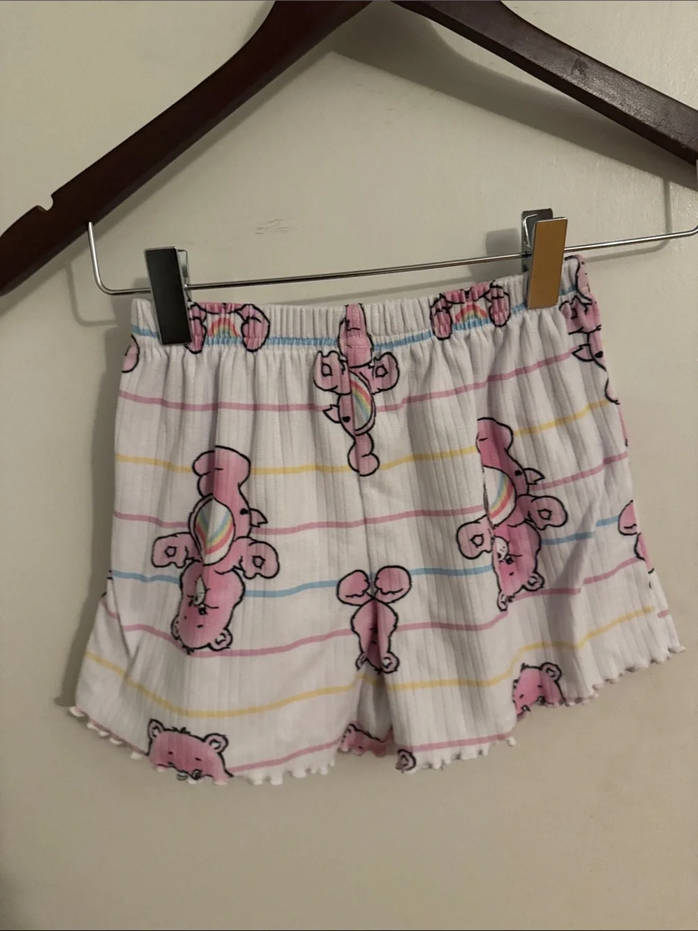 Care Bears Pink and White Striped Long Sleeve Pajama Top